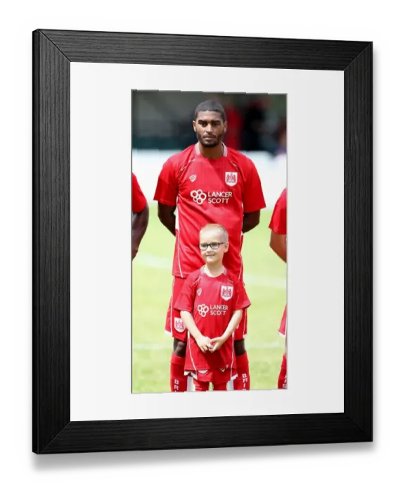 Framed Print : Bristol City FC: Mark Little and Mascot Prepare for Pre-Season Friendly Against Hengrove Athletic