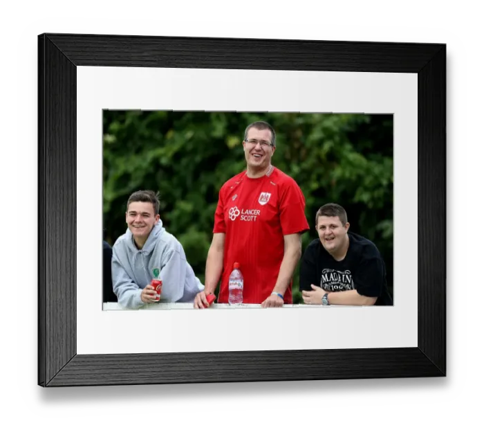 Framed Print : Bristol City FC Fans in Full Swing at Hengrove Athletic Pre-season Friendly