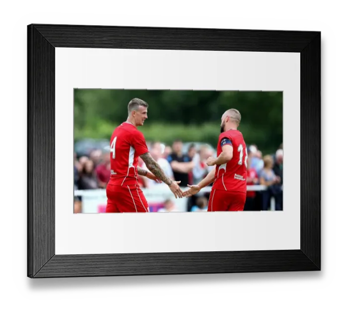 Framed Print : Bristol City's Aden Flint and Aaron Wilbraham Celebrate Goal Against Hengrove Athletic