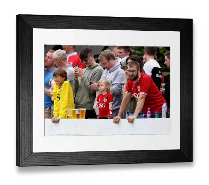 Framed Print : Bristol City Fans in Action: A Pre-Season Enthusiasm at Hengrove Athletic Framed Print : Bristol City Fans in Action: A Pre-Season Enthusiasm at Hengrove Athletic