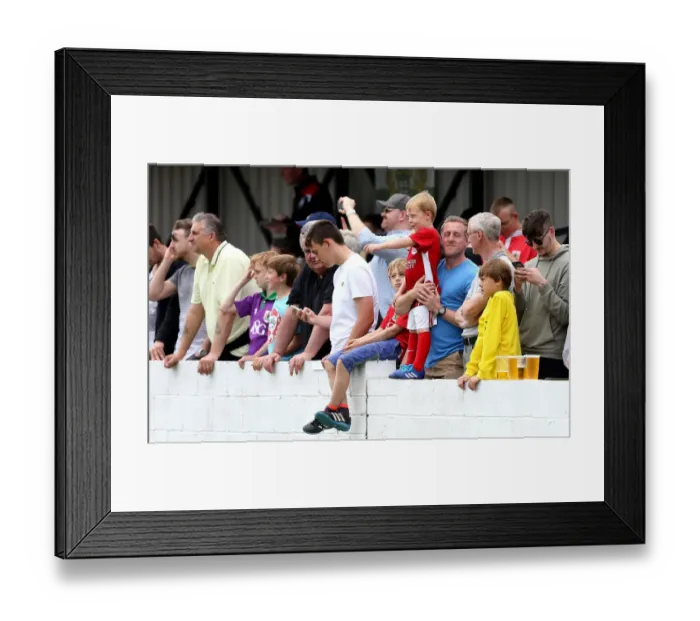 Framed Print : Bristol City FC Fans in Action at Pre-Season Friendly against Hengrove Athletic, 2016