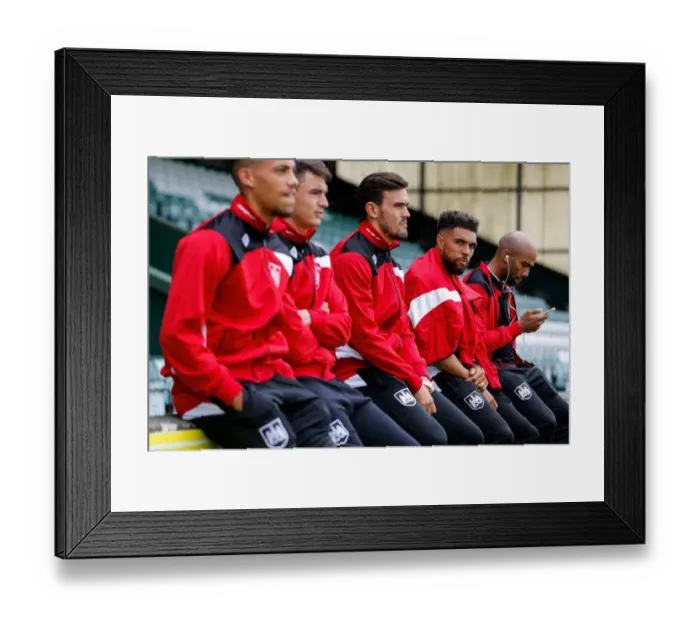 Framed Print : Bristol City's Scott Golbourne Watches Pre-Season Action at Huish Park (Yeovil Town v Bristol City)