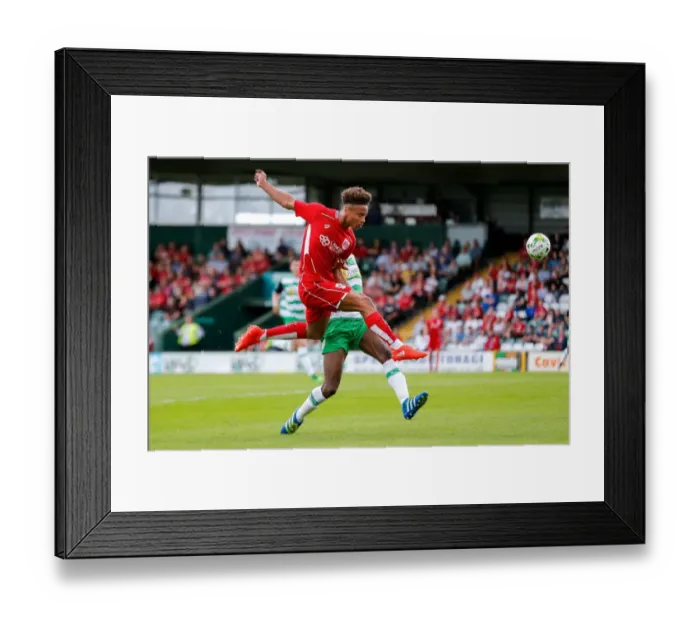 Framed Print : Bobby Reid's Shot: Yeovil Town vs. Bristol City Pre-Season Friendly Framed Print : Bobby Reid's Shot: Yeovil Town vs. Bristol City Pre-Season Friendly