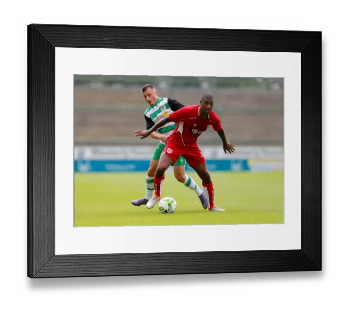 Framed Print : Bristol City's Mark Little in Action at Huish Park against Yeovil Town (16.07.2016)