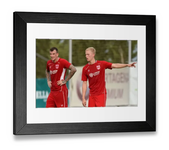 Framed Print : Bristol City's Hordur Magnusson and Aden Flint Prepare for Kick-off against Granada, 2016 Framed Print : Bristol City's Hordur Magnusson and Aden Flint Prepare for Kick-off against Granada, 2016