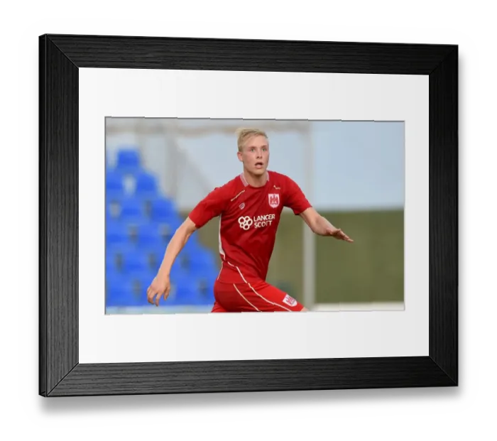 Framed Print : Hordur Magnusson in Action: Bristol City vs Granada, 2016 Pre-season Friendly at Pinatar Arena