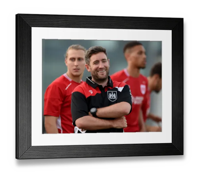 Framed Print : Lee Johnson Leads Bristol City in Pre-Season Clash Against Granada, 2016