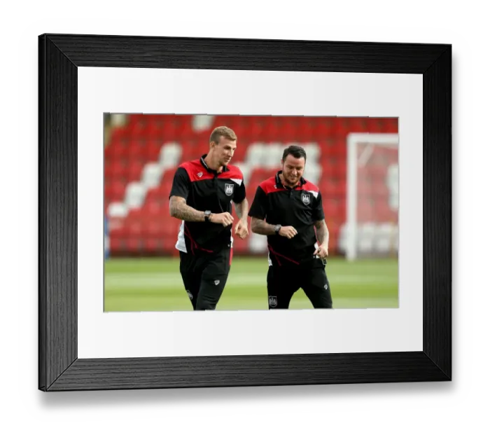 Framed Print : Bristol City Stars Aden Flint and Lee Tomlin Arrive for Preseason Friendly against Cheltenham Town, July 2016 Framed Print : Bristol City Stars Aden Flint and Lee Tomlin Arrive for Preseason Friendly against Cheltenham Town, July 2016