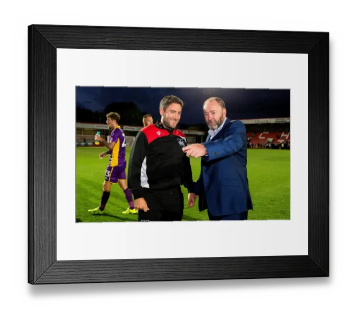 Framed Print : Johnson Brothers Reunited: Lee and Gary After Preseason Friendly at Abbey Business Stadium Framed Print : Johnson Brothers Reunited: Lee and Gary After Preseason Friendly at Abbey Business Stadium