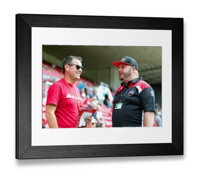 Framed Print : Bristol City FC: New Stadium Announcer Ian Downs Rallies Supporters before Portsmouth Match (30.07.2016)