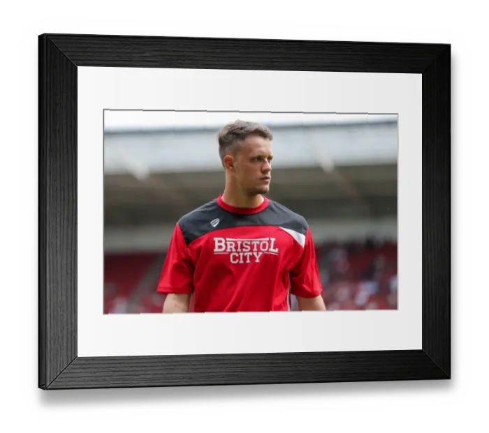 Framed Print : Bristol City FC: Ivan Lucic Focuses Intently During Pre-Season Clash Against Portsmouth at Ashton Gate