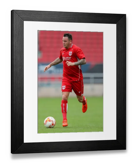 Framed Print : Bristol City vs Portsmouth: Lee Tomlin in Action at Ashton Gate Stadium (Pre-Season Friendly, 2016)