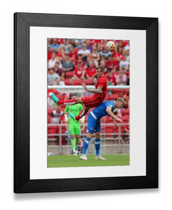 Framed Print : Bristol City vs Portsmouth: Aden Flint vs Michael Smith Aerial Battle