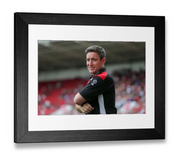 Framed Print : Bristol City Manager Lee Johnson Watches Pre-Season Friendly Against Portsmouth, 2016