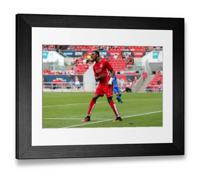 Framed Print : Frustration on the Field: Kodjia's Moment of Disappointment at Ashton Gate Framed Print : Frustration on the Field: Kodjia's Moment of Disappointment at Ashton Gate