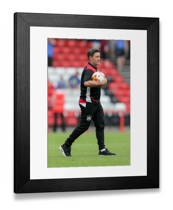 Framed Print : Bristol City Manager Lee Johnson Observes Pre-Season Friendly Against Portsmouth at Ashton Gate Stadium (July 2016)