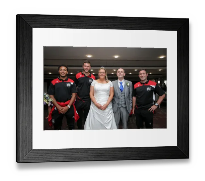 Framed Print : A Special Wedding Day at Ashton Gate: Mr. and Mrs. Kearney's Reception Amidst the Bristol City vs. Portsmouth Match Framed Print : A Special Wedding Day at Ashton Gate: Mr. and Mrs. Kearney's Reception Amidst the Bristol City vs. Portsmouth Match