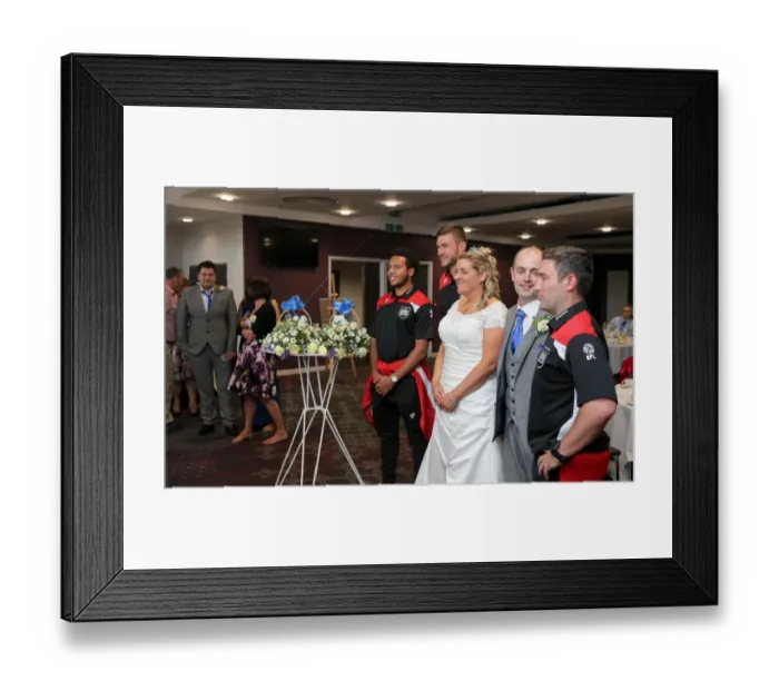 Framed Print : A Special Day at Ashton Gate: Mr. and Mrs. Kearney's Wedding Reception Amidst the Bristol City vs. Portsmouth Match