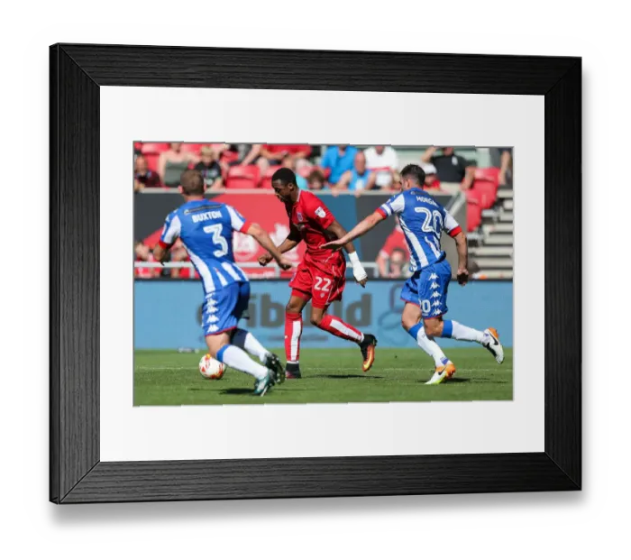 Framed Print : Bristol City vs Wigan Athletic: Kodjia Faces Off Against Buxton and Morgan Framed Print : Bristol City vs Wigan Athletic: Kodjia Faces Off Against Buxton and Morgan