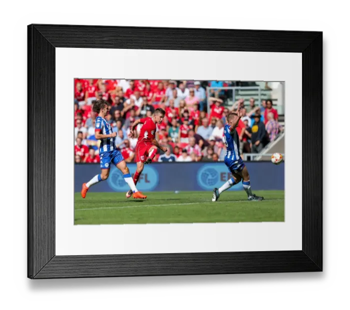 Framed Print : Bristol City's Joe Bryan Scores Stunner Past Jake Buxton at Ashton Gate Framed Print : Bristol City's Joe Bryan Scores Stunner Past Jake Buxton at Ashton Gate
