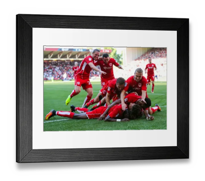 Framed Print : Bobby Reid's Strike: Bristol City Takes 2-1 Lead Against Wigan Athletic Framed Print : Bobby Reid's Strike: Bristol City Takes 2-1 Lead Against Wigan Athletic