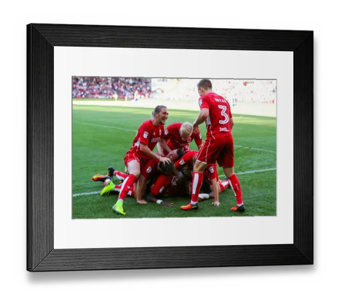 Framed Print : Bristol City Celebrate 2-1 Lead Over Wigan Athletic, Sky Bet EFL Championship Framed Print : Bristol City Celebrate 2-1 Lead Over Wigan Athletic, Sky Bet EFL Championship