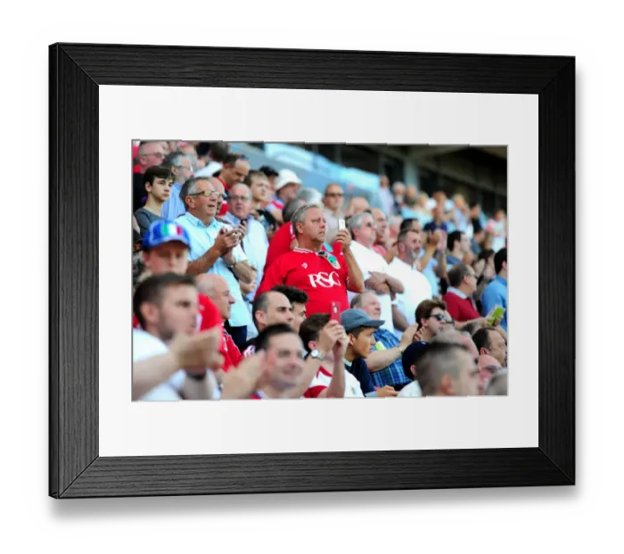 Framed Print : Bristol City FC: Thrilling Championship Victory - Fans Celebrate in New West Stand Framed Print : Bristol City FC: Thrilling Championship Victory - Fans Celebrate in New West Stand