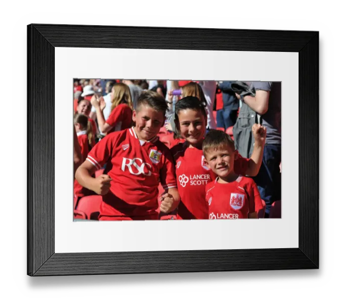 Framed Print : Young Fans Celebrate First Win: Bristol City vs. Wigan Athletic, 2016 Framed Print : Young Fans Celebrate First Win: Bristol City vs. Wigan Athletic, 2016