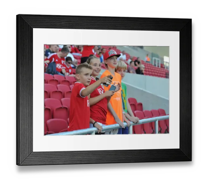 Framed Print : Spectators Watching Warm-Up at Ashton Gate: Bristol City vs Wigan Athletic, Sky Bet Championship