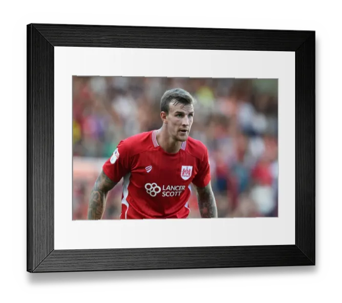 Framed Print : Aden Flint in Action: Bristol City vs Wigan Athletic, Sky Bet Championship, Ashton Gate, 2016