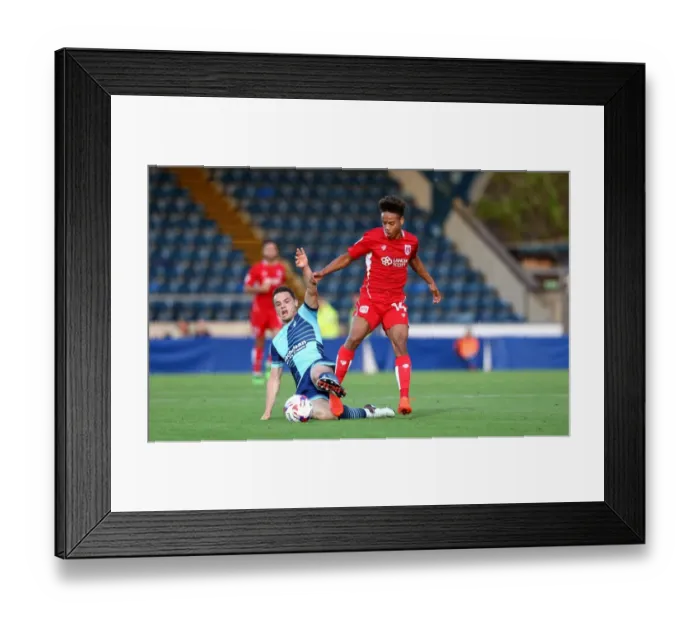 Framed Print : Bobby Reid Tackled by Stephen McGinn in Wycombe Wanderers vs. Bristol City EFL Cup Clash Framed Print : Bobby Reid Tackled by Stephen McGinn in Wycombe Wanderers vs. Bristol City EFL Cup Clash
