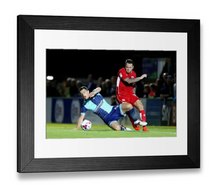 Framed Print : Bristol City's Lee Tomlin Tackled by Wycombe Wanderers Stephen McGinn in EFL League Cup Clash