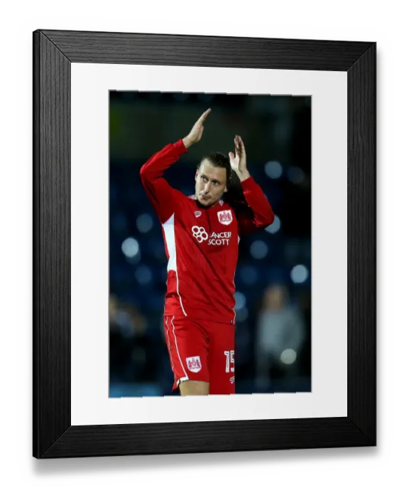 Framed Print : Bristol City's Luke Freeman Celebrates Full-Time Victory Over Wycombe Wanderers