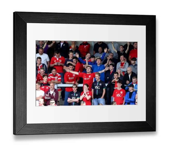 Framed Print : Bristol City Fans Cheering at Pirelli Stadium during Sky Bet Championship Match against Burton Albion Framed Print : Bristol City Fans Cheering at Pirelli Stadium during Sky Bet Championship Match against Burton Albion