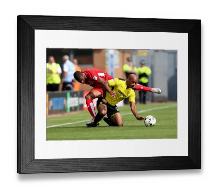 Framed Print : Bristol City's Mark Little Battles Burton Albion's Chris O'Grady for Ball in Sky Bet Championship Clash
