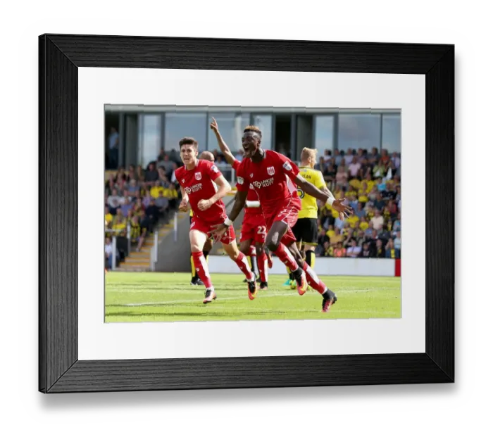 Framed Print : Tammy Abraham's Thrilling Goal Celebration: Burton Albion vs. Bristol City (Sky Bet Championship, 2016)