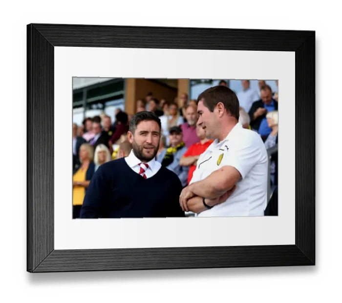Framed Print : Johnson and Clough Pre-Match Chat: Burton Albion vs. Bristol City, Sky Bet Championship (August 13, 2016) Framed Print : Johnson and Clough Pre-Match Chat: Burton Albion vs. Bristol City, Sky Bet Championship (August 13, 2016)