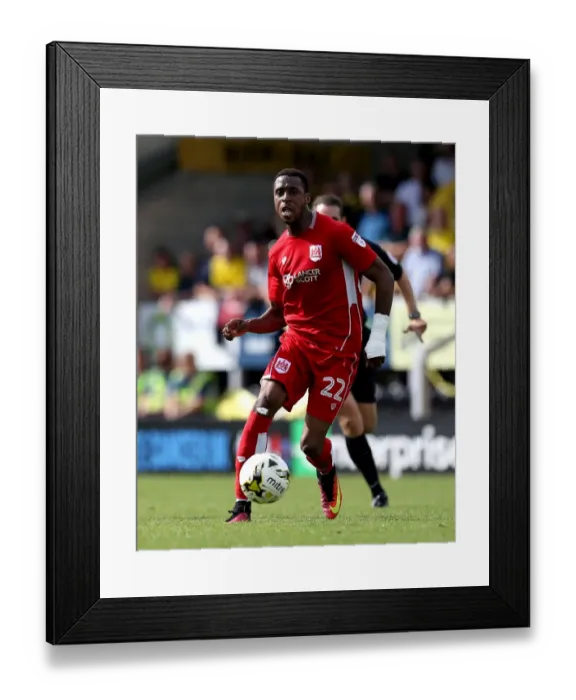 Framed Print : Jonathan Kodjia Charges Forward: Burton Albion vs. Bristol City, Sky Bet Championship