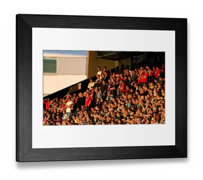 Framed Print : Bristol City Fans Rally at Carrow Road during Norwich City vs. Bristol City Championship Match, August 2016