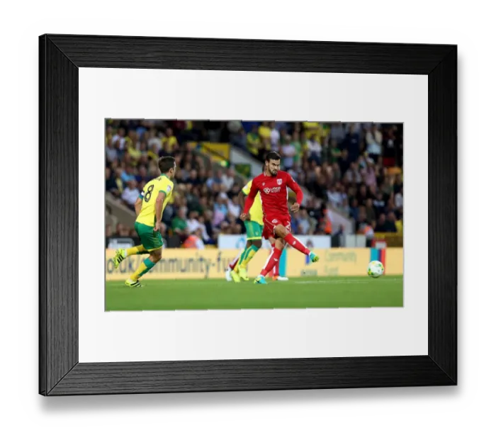 Framed Print : Marlon Pack in Action: Norwich City vs. Bristol City, Sky Bet Championship (16 / 08 / 2016)
