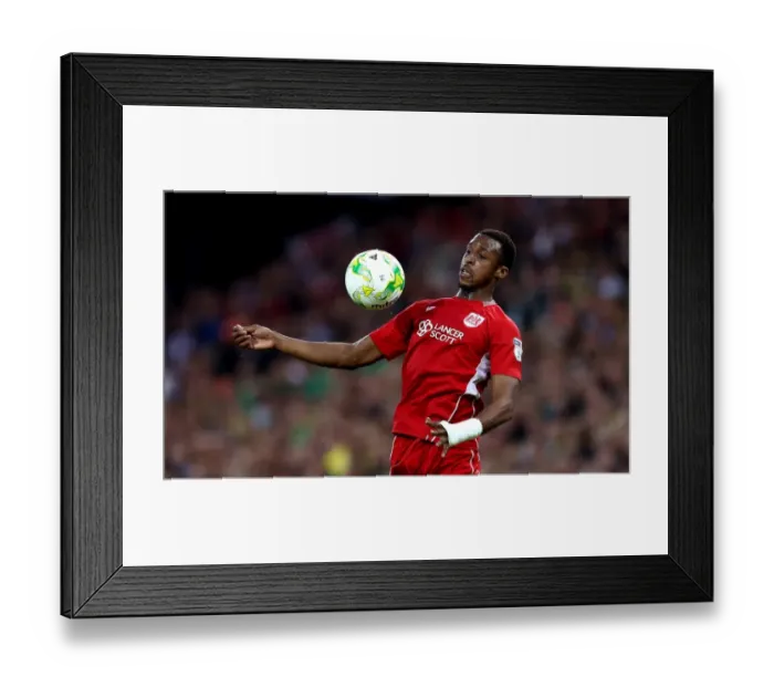 Framed Print : Jonathan Kodjia's Determined Control: Norwich City vs. Bristol City, 2016