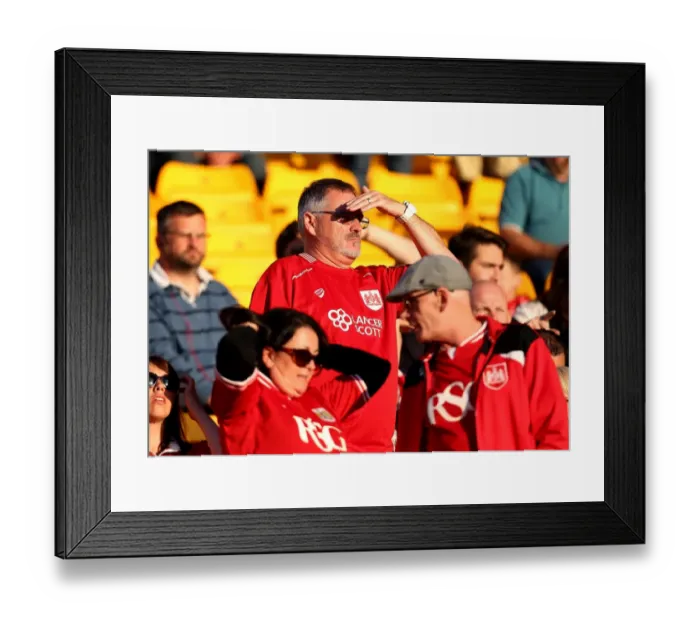 Framed Print : Bristol City Fans Rally at Carrow Road during Sky Bet Championship Match, August 2016 Framed Print : Bristol City Fans Rally at Carrow Road during Sky Bet Championship Match, August 2016