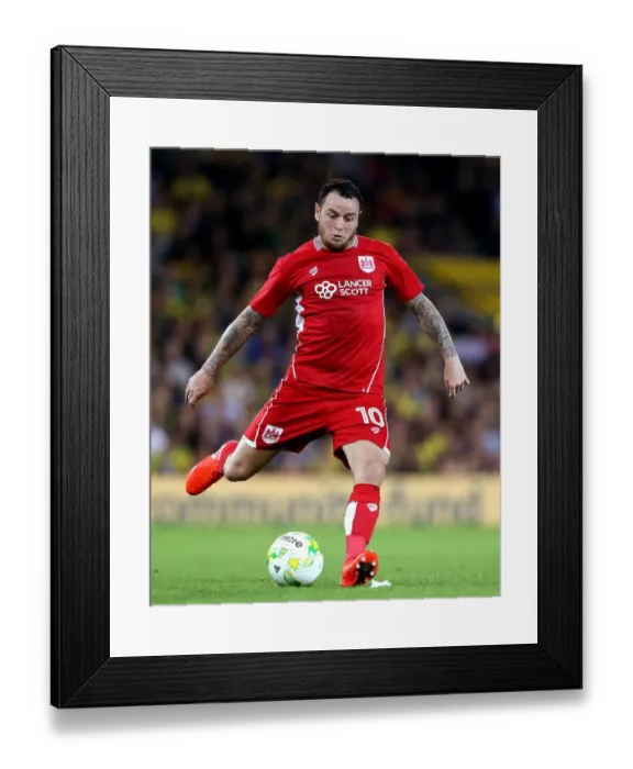 Framed Print : Bristol City's Lee Tomlin in Action: Passing the Ball vs. Norwich City, Sky Bet Championship 2016