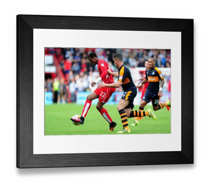 Framed Print : Bristol City vs Newcastle United: Kodjia Thwarted by Defender
