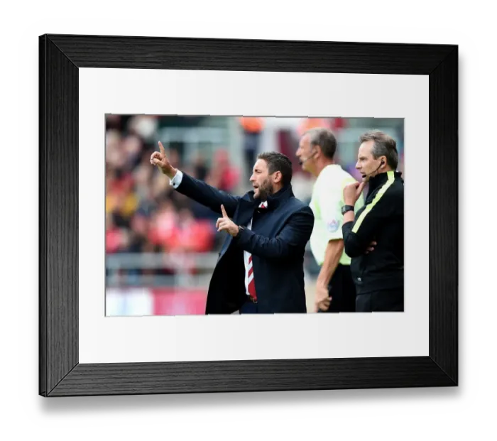 Framed Print : Bristol City's Lee Johnson Focused During Championship Clash Against Newcastle United