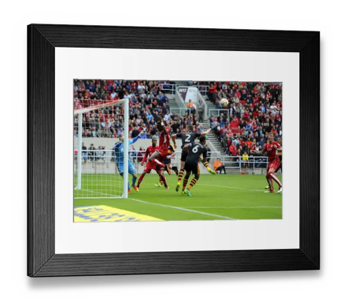 Framed Print : Tammy Abraham Faces Off Against Ciaran Clark in Intense Moment at Ashton Gate: Bristol City vs Newcastle United, 2016