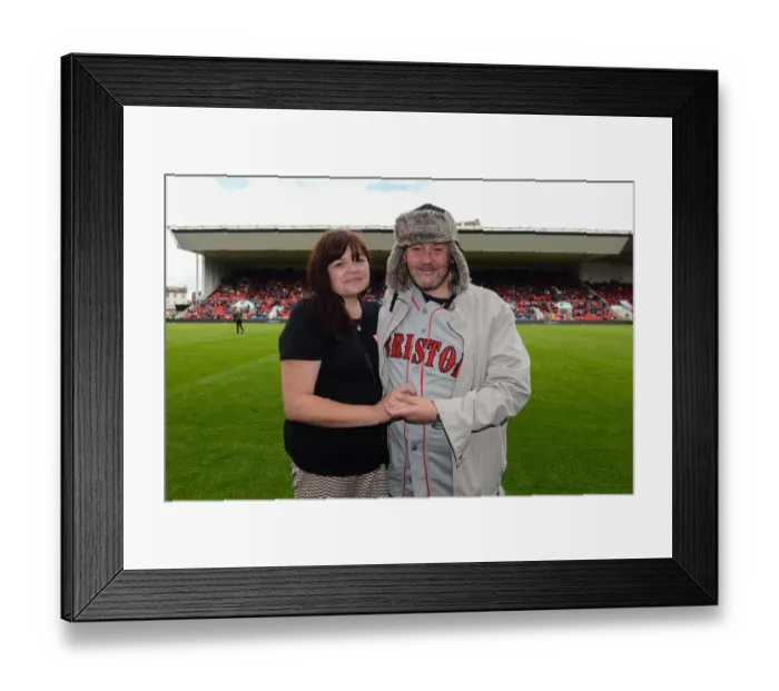 Framed Print : Marriage Proposal at Ashton Gate: A Romantic Interlude During Bristol City vs. Newcastle United Match