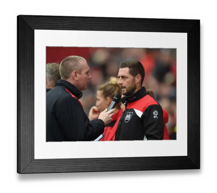 Framed Print : Jamie McAllister of Bristol City U21s Interviewed at Ashton Gate During Bristol City vs Newcastle United Match, 2016