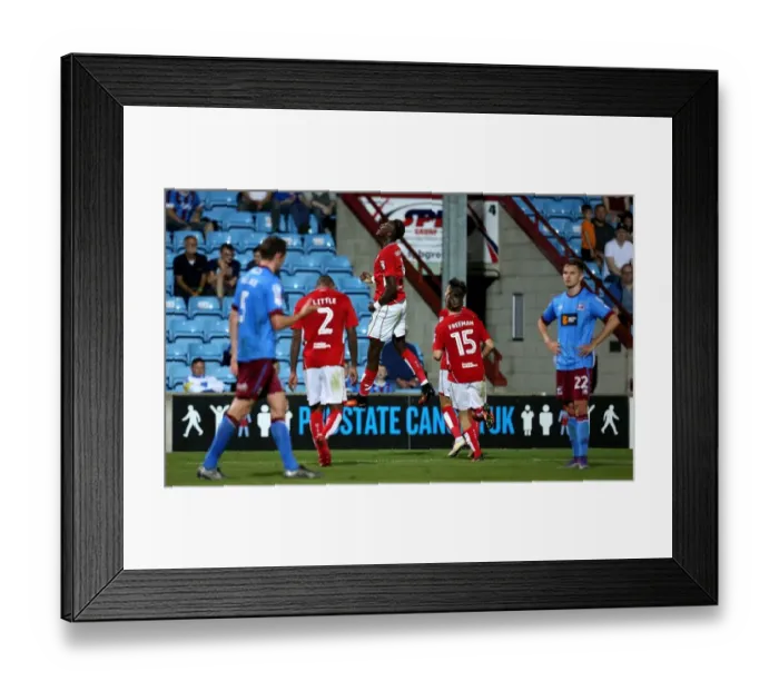 Framed Print : Tammy Abraham's Goal Celebration: Scunthorpe United vs. Bristol City, EFL Cup 2016
