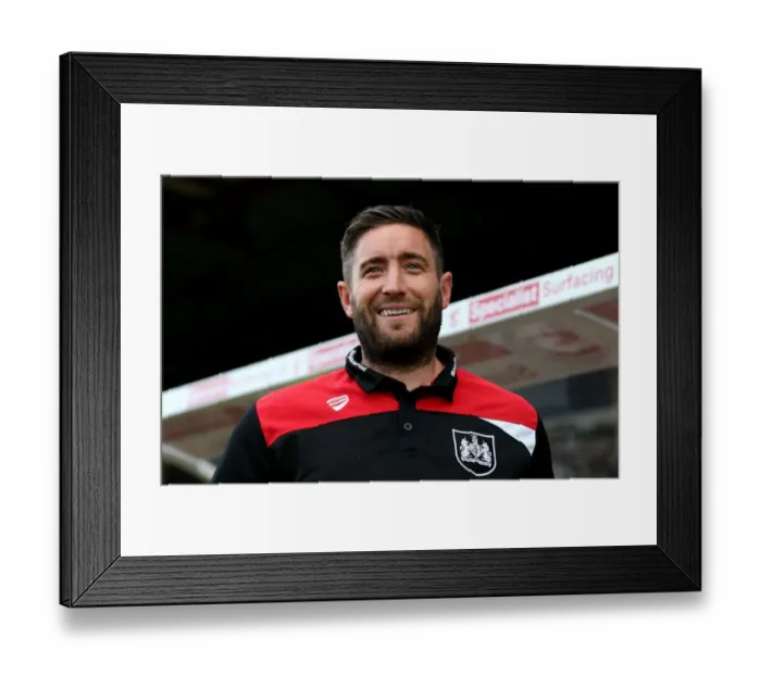 Framed Print : Lee Johnson Smiles Ahead of Scunthorpe United vs. Bristol City EFL Cup Clash